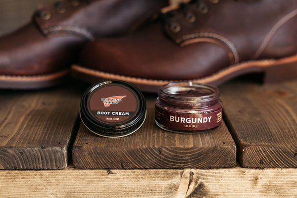 Red wing burgundy boot cream hotsell