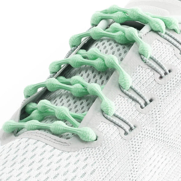 Caterpy Run No-Tie Laces - Mint Green