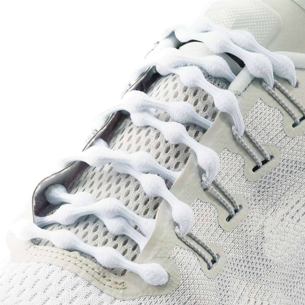 Caterpy Run No-Tie Laces - Silky White