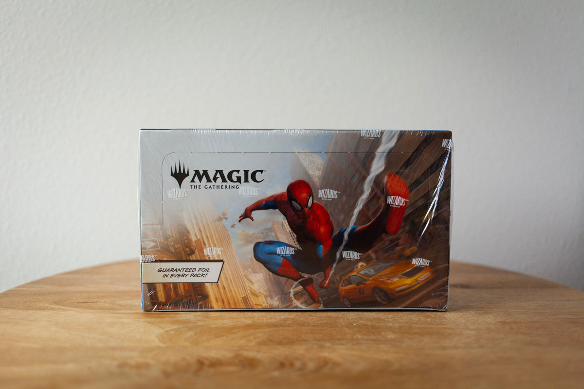 Magic The Gathering - Spider-Man - Play Booster Box sealed product photo, front - Arcane Supply Co.