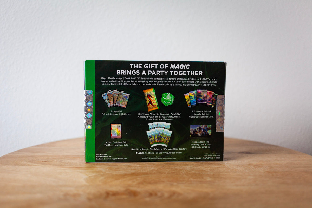 Magic The Gathering - The Hobbit - Gift Bundle sealed product photo, back - Arcane Supply Co.