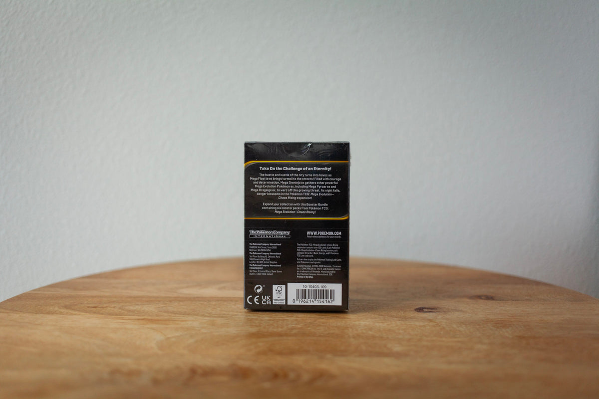 Pokemon - Mega Evolution - Chaos Rising - Booster Bundle sealed product photo, back - Arcane Supply Co.