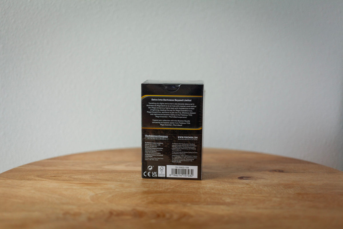 Pokemon - Mega Evolution - Pitch Black - Booster Bundle sealed product photo, back - Arcane Supply Co.