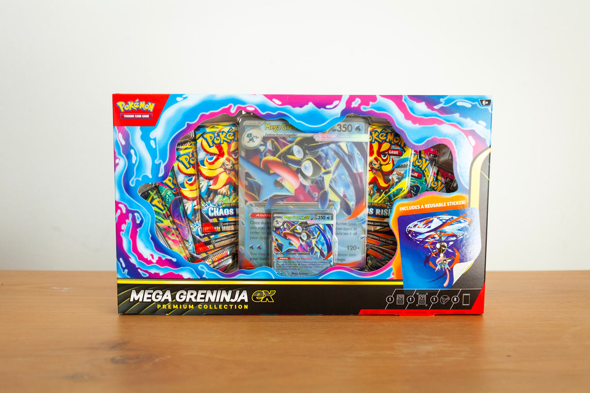 Pokemon - Mega Greninja EX Premium Collection sealed product photo, front - Arcane Supply Co.