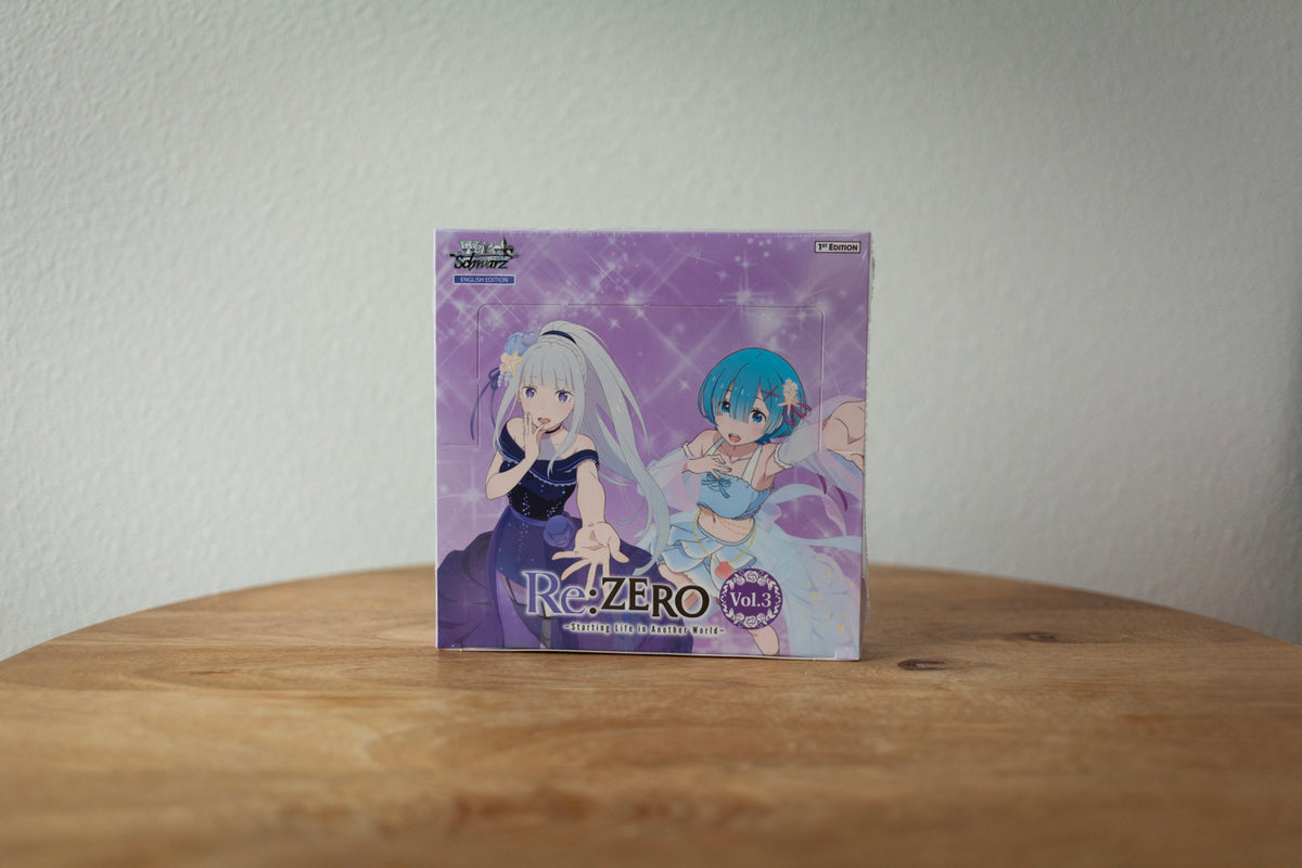 Weiss Schwarz - Re:Zero Vol. 3 - Booster Box sealed product photo, front - Arcane Supply Co.