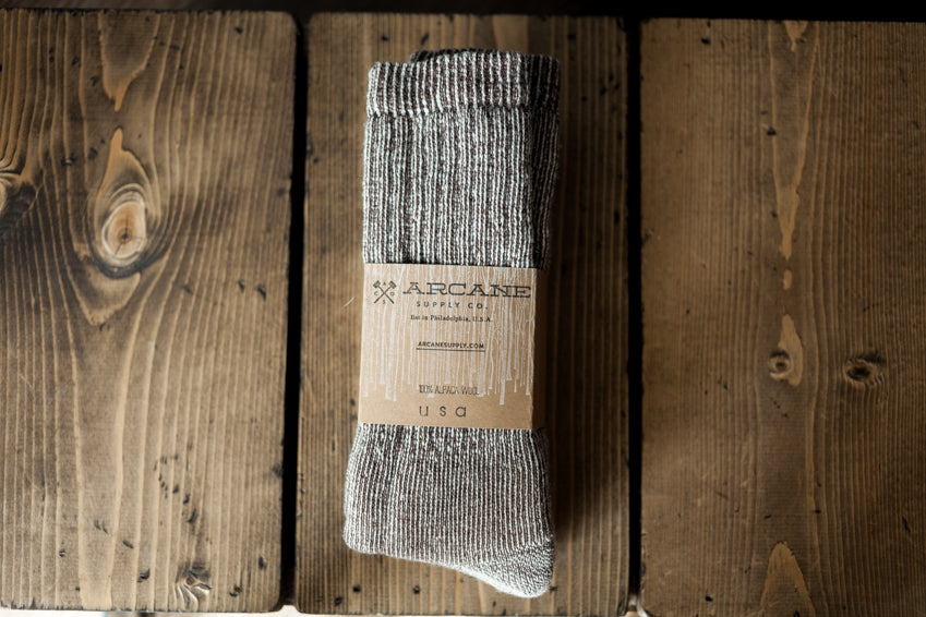Alpaca Wool Socks - Bark