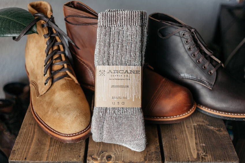 Alpaca Wool Socks - Bark