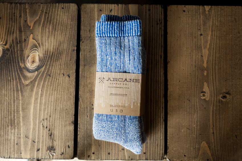 Alpaca Wool Socks - Indigo