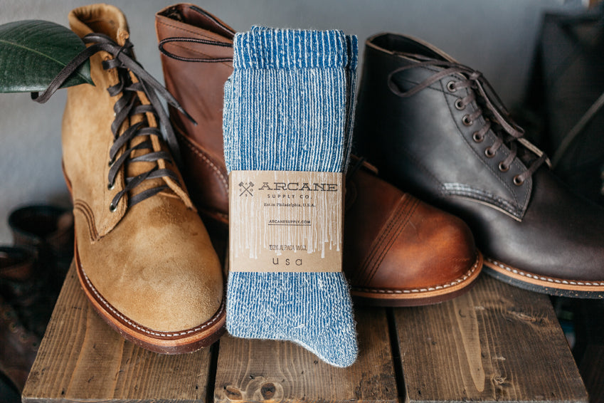 Alpaca Wool Socks - Indigo