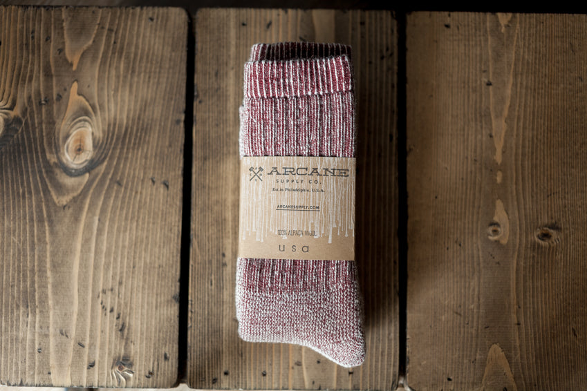 Alpaca Wool Socks - Wine