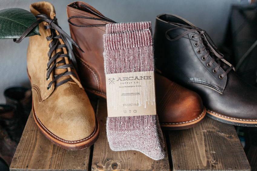 Alpaca Wool Socks - Wine