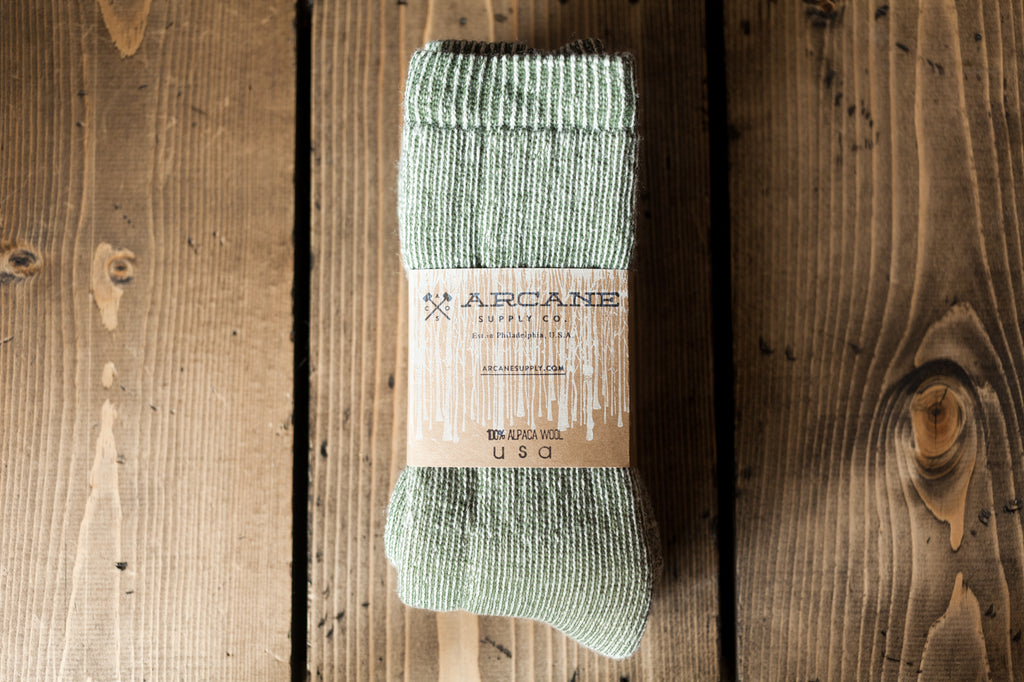 Alpaca Wool Socks - Olive