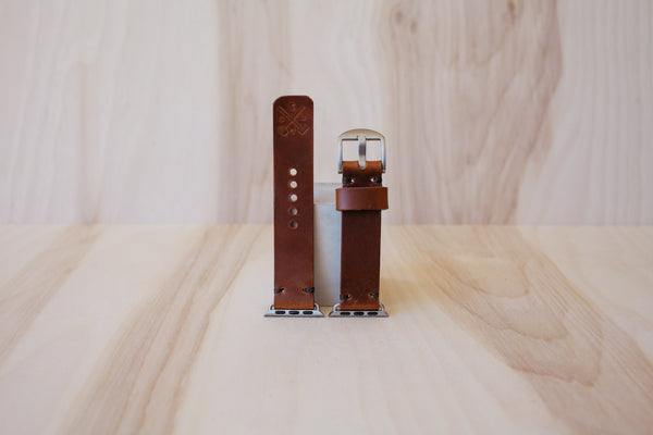 Héritage Apple Watch Band - Cognac - Silver (38mm and 40mm)