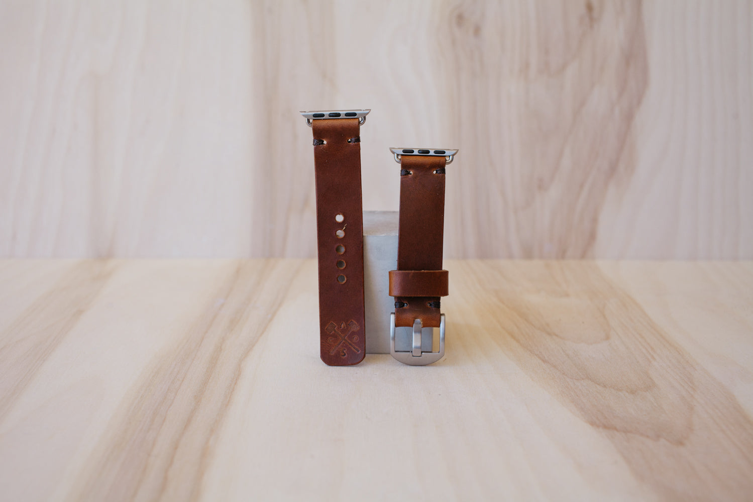 Héritage Apple Watch Band - Cognac - Silver (38mm and 40mm)