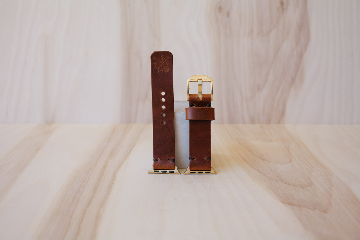 Héritage Apple Watch Band - Cognac - Gold (38mm and 40mm)
