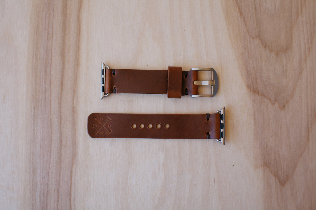 Héritage Apple Watch Band - Cognac - Silver (38mm and 40mm)
