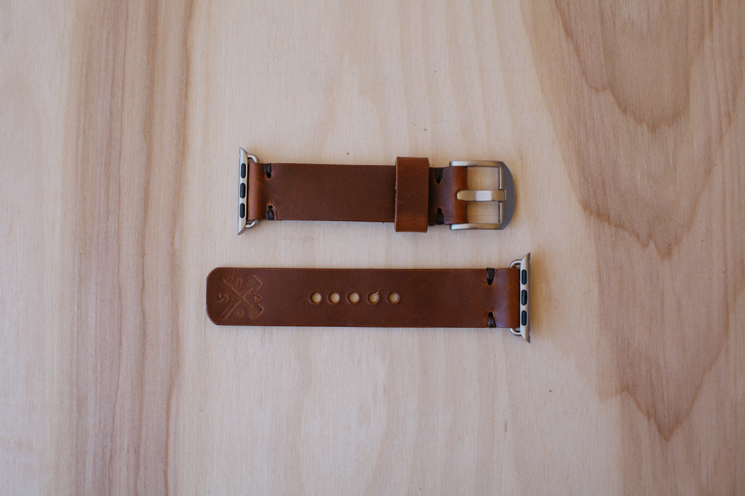 Héritage Apple Watch Band - Cognac - Silver (38mm and 40mm)