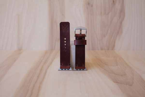 Héritage Apple Watch Band - Burgundy - Silver (42mm and 44mm)