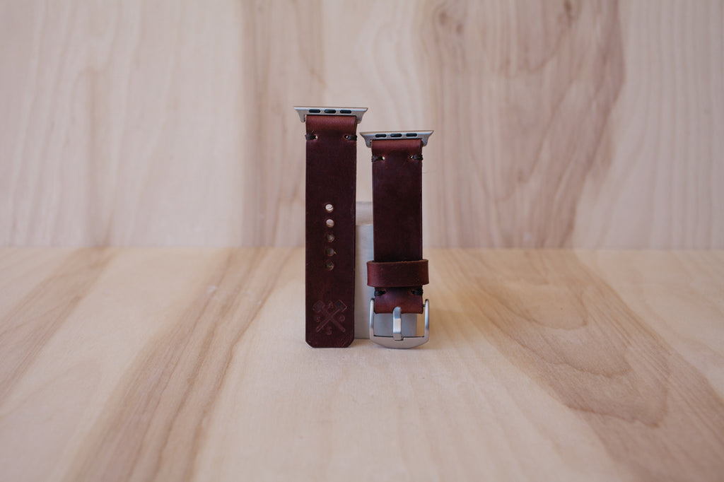 Héritage Apple Watch Band - Burgundy - Silver (42mm and 44mm)