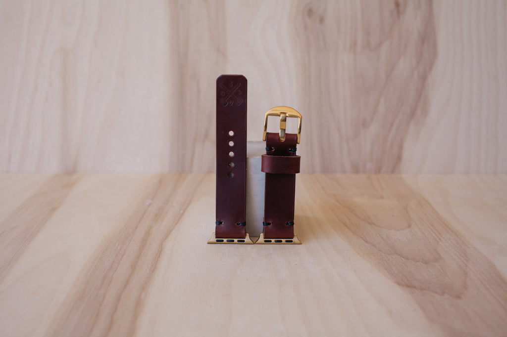 Héritage Apple Watch Band - Burgundy - Gold (38mm and 40mm)
