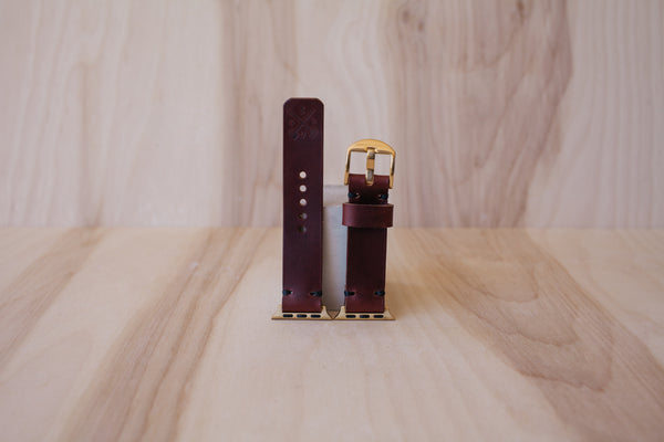 Héritage Apple Watch Band - Burgundy - Gold (38mm and 40mm)