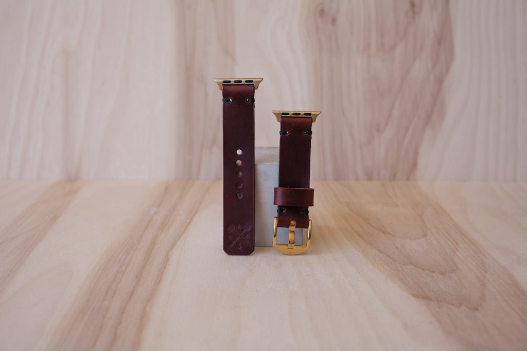 Héritage Apple Watch Band - Burgundy - Gold (38mm and 40mm)