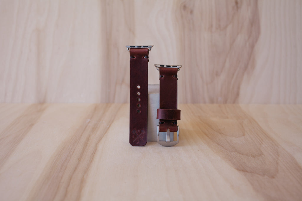 Héritage Apple Watch Band - Burgundy - Silver (38mm and 40mm)