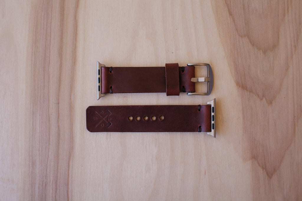 Héritage Apple Watch Band - Burgundy - Silver (42mm and 44mm)