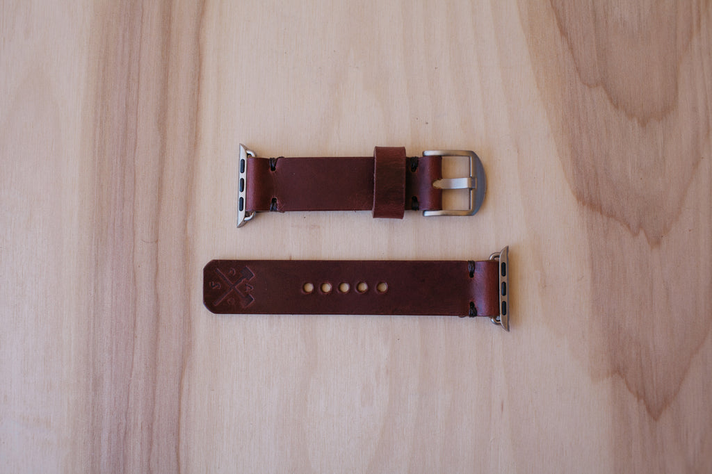 Héritage Apple Watch Band - Burgundy - Silver (38mm and 40mm)