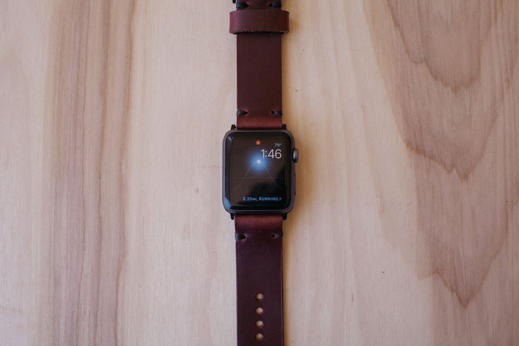 Héritage Apple Watch Band - Burgundy - Silver (38mm and 40mm)