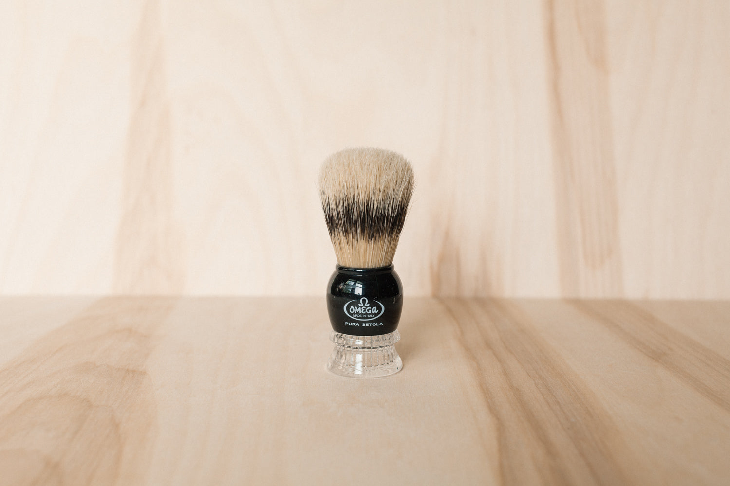 Omega Boar Bristle Shaving Brush With Chromed ABS Handle