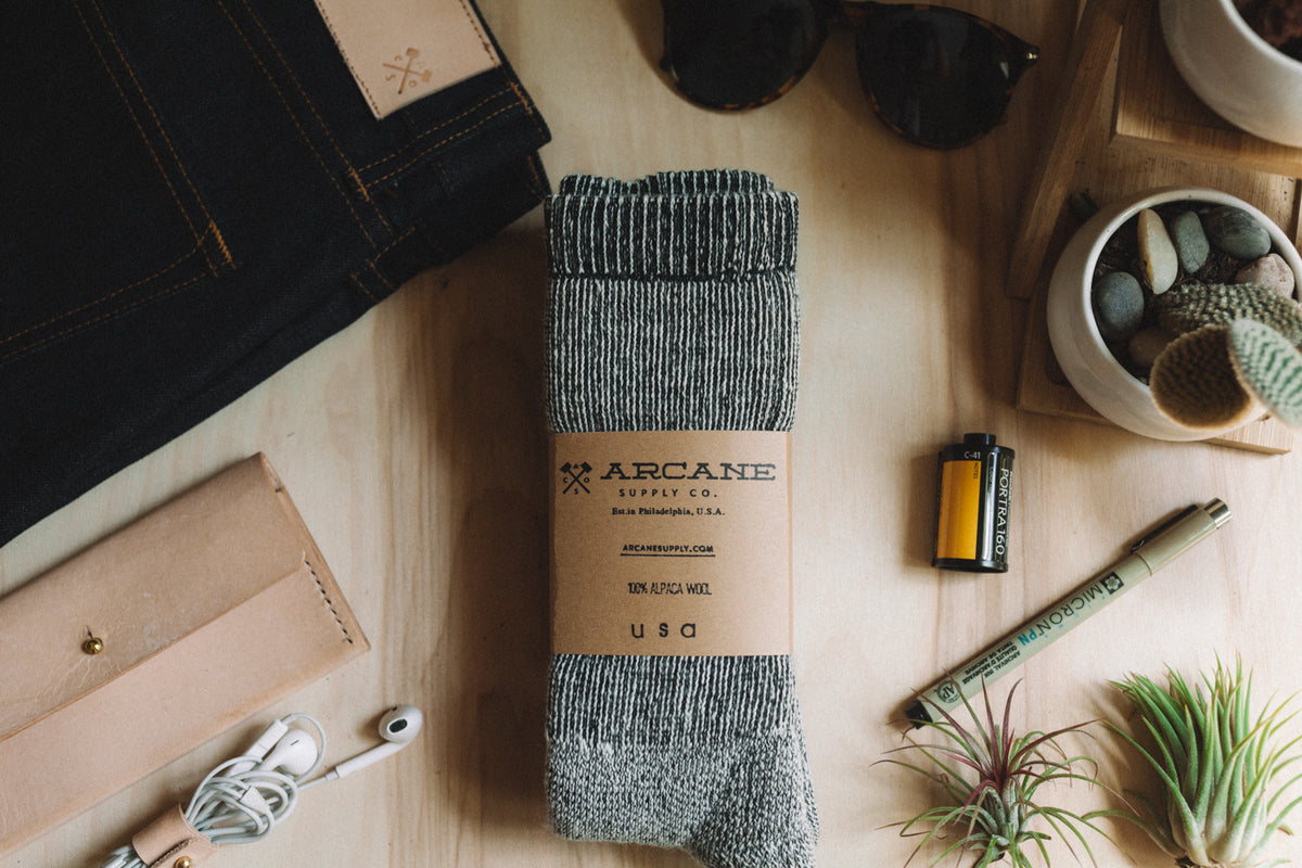 Alpaca Wool Socks - Charcoal