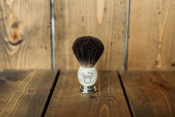 Black Badger Hair Shaving Brush - Marbled Handle