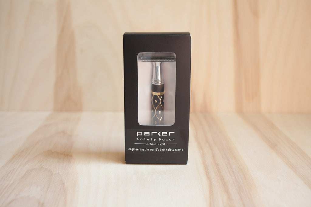 Butterfly Art Deco Grey and Gold Super Heavyweight Safety Razor