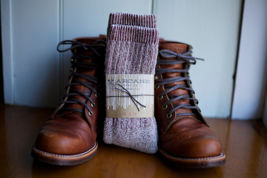 Alpaca Wool Socks - Wine