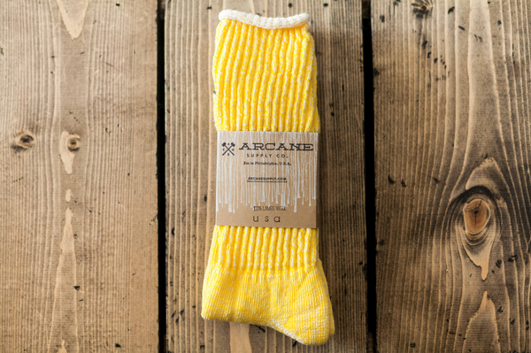 US Made Lambs Wool Boot Socks Birch Yellow
