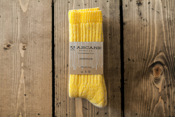 US Made Alpaca Wool Boot Socks Canary Yellow